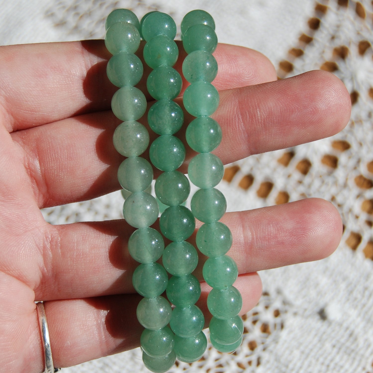 Green Aventurine Crystal Beaded Power Bracelet 8mm Natural Gemstone Beads