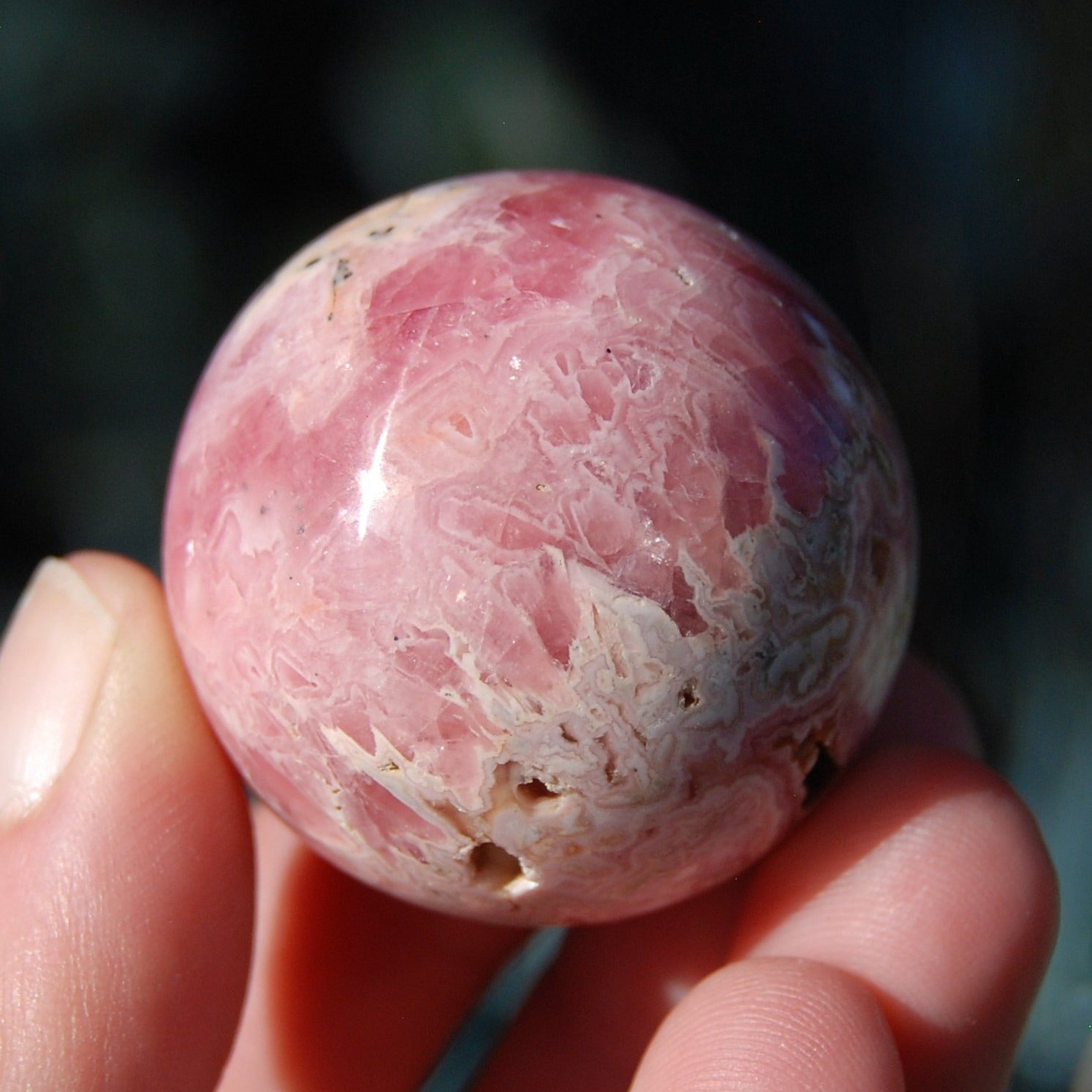 Rhodochrosite Galena Crystal Gemstone Sphere