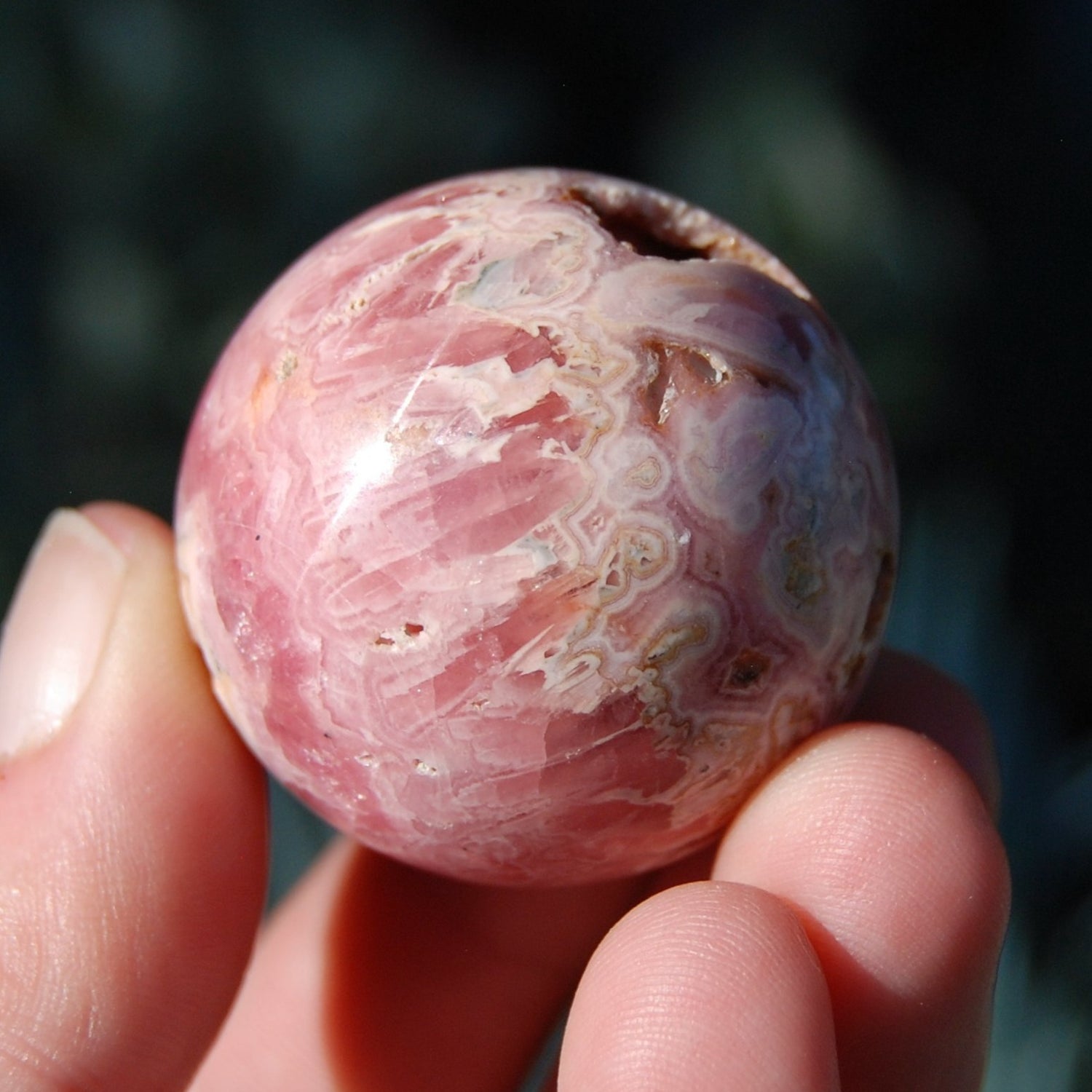 Rhodochrosite Galena Crystal Gemstone Sphere