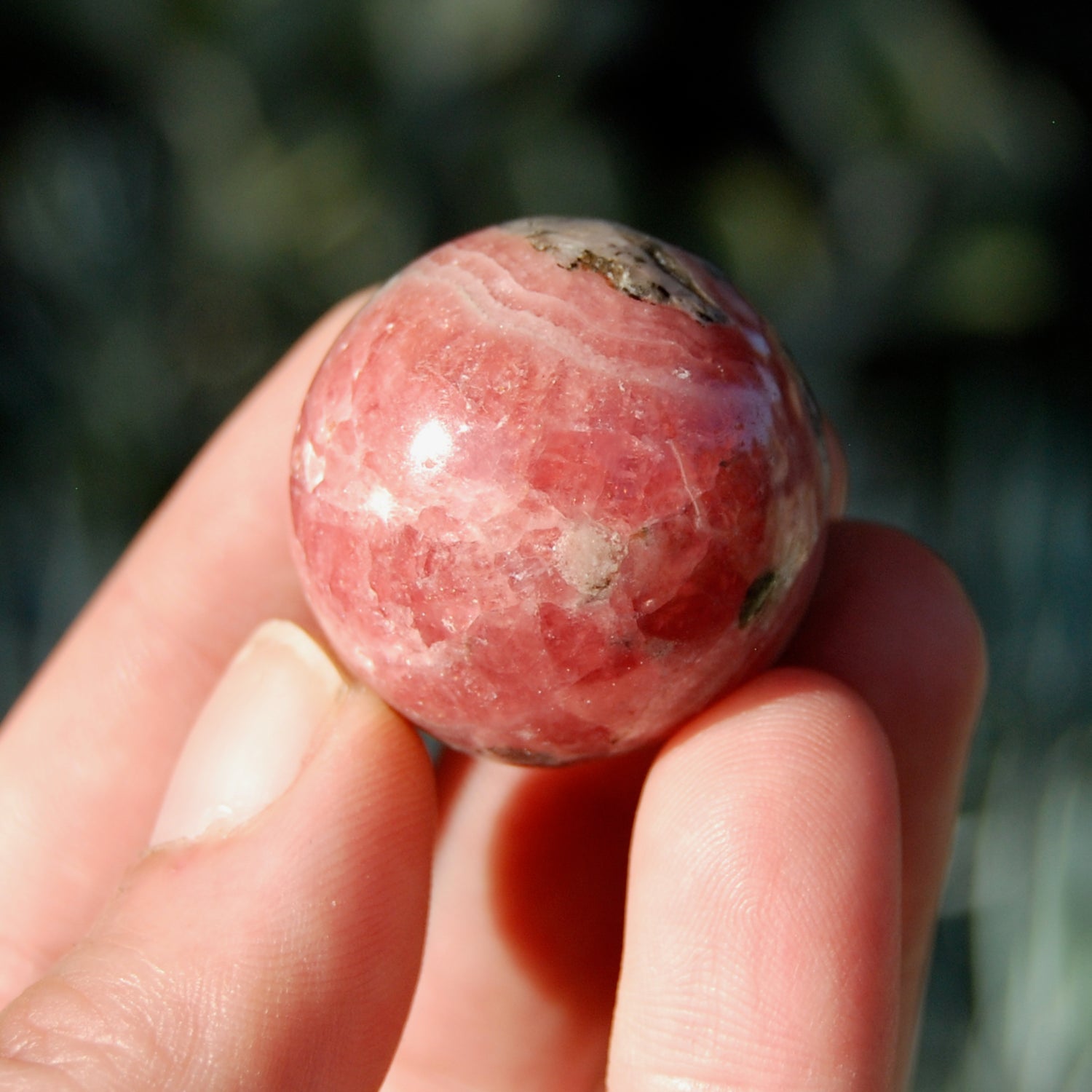 Rhodochrosite Crystal Gemstone Sphere