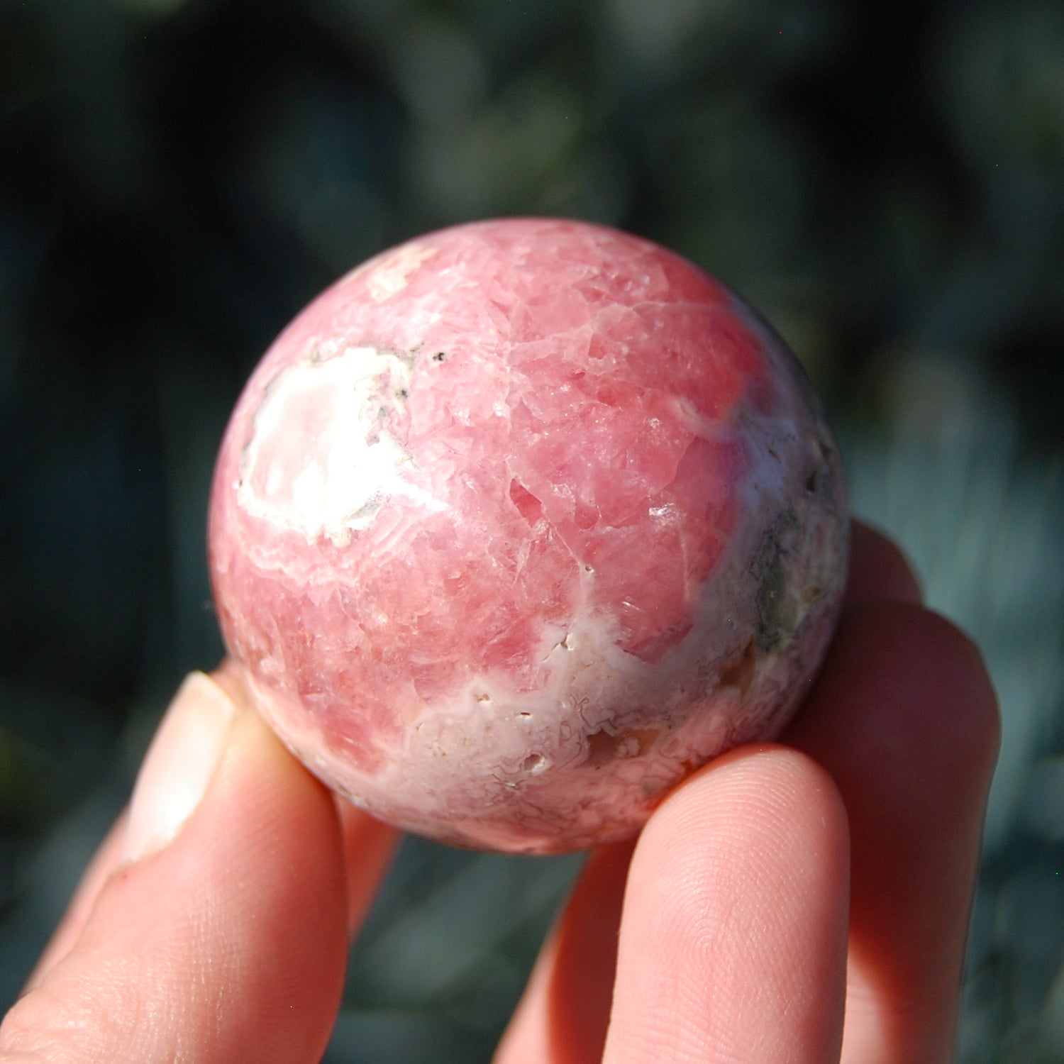 Rhodochrosite Crystal Gemstone Sphere