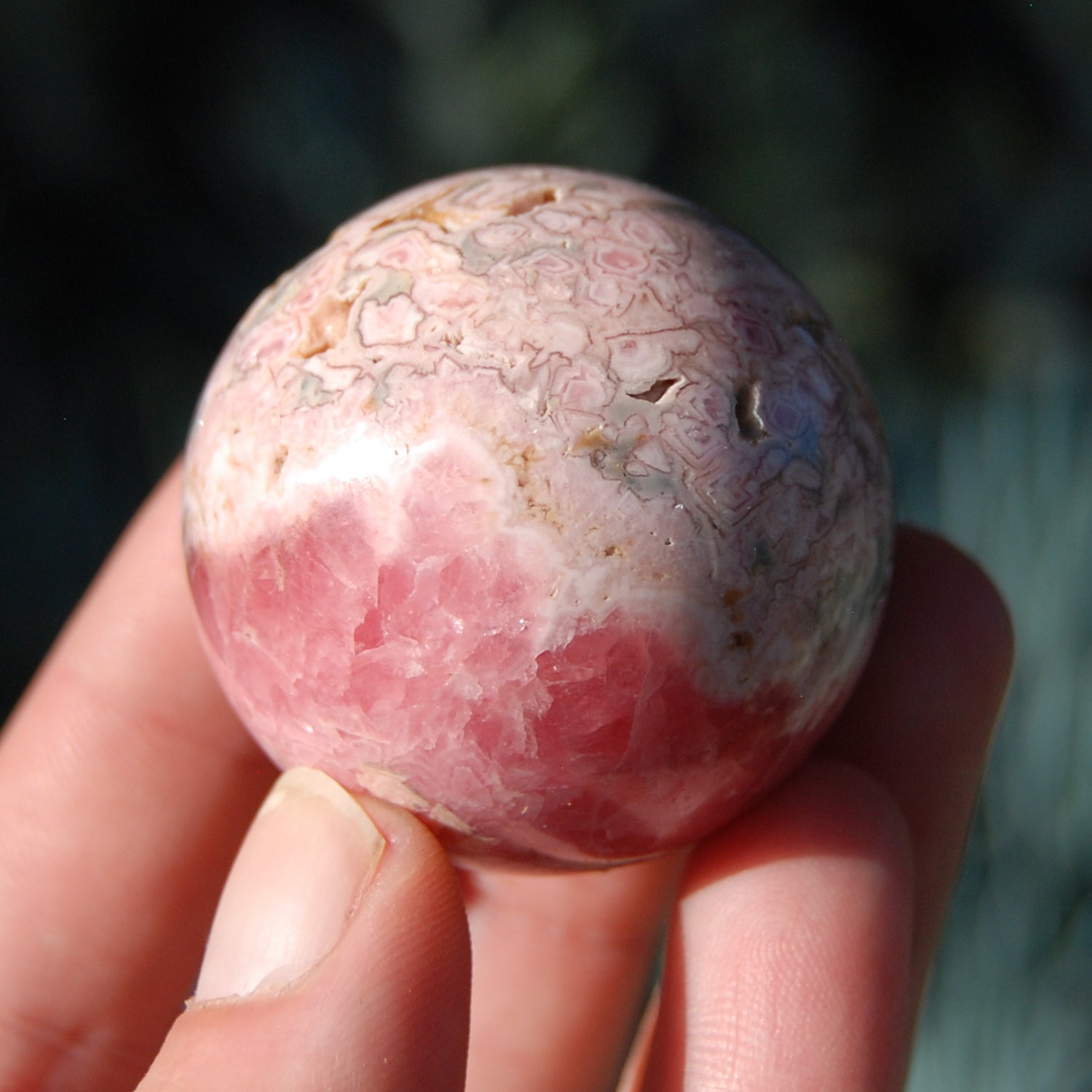 Rhodochrosite Crystal Gemstone Sphere