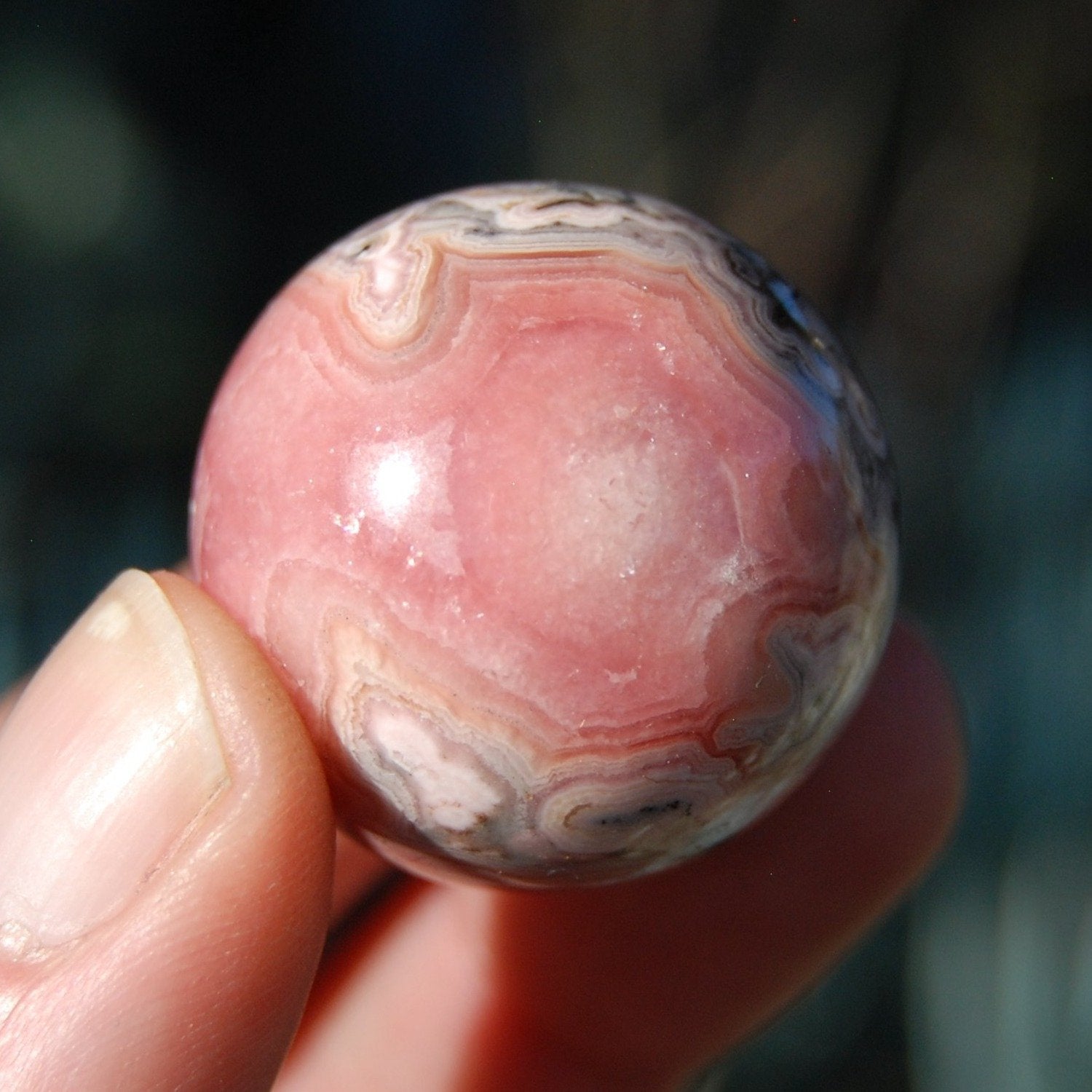 Rhodochrosite Crystal Gemstone Sphere