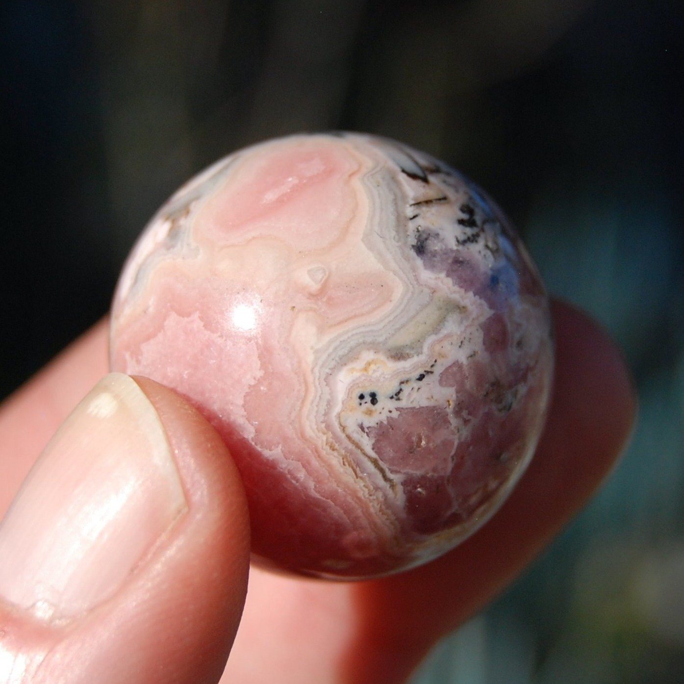 Rhodochrosite Crystal Gemstone Sphere