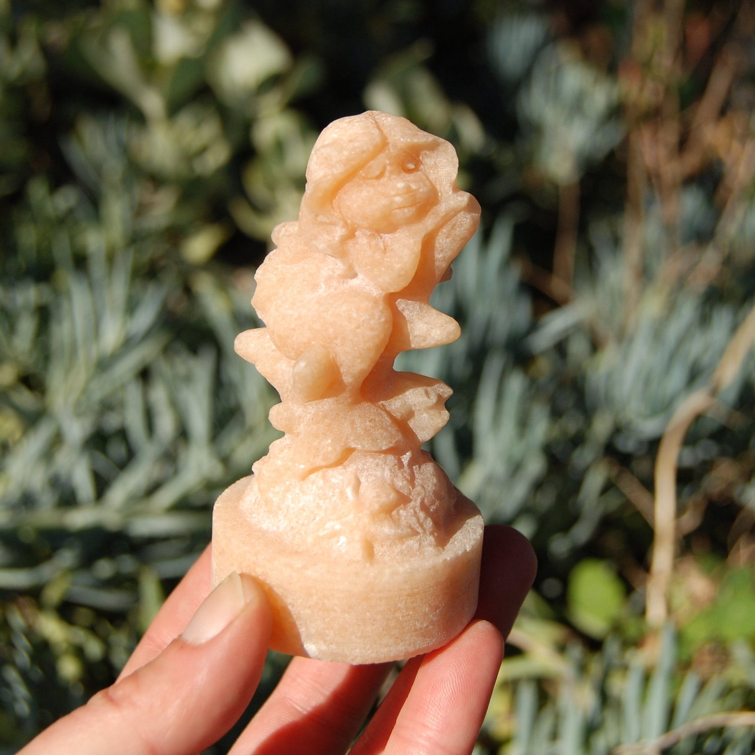 Orange Aventurine Sleeping Mermaid Crystal Carving
