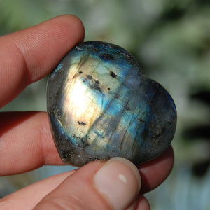 Labradorite Crystal Heart Shaped Palm Stone