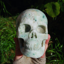 Load image into Gallery viewer, Huge Chrysocolla Crystal Skull, Realistic Gemstone Carving
