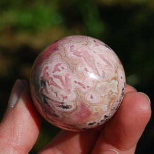 Genuine Rhodochrosite Gemstone Sphere, Pink Rhodochrosite Crystal, Argentina