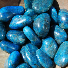Load image into Gallery viewer, Blue Apatite Crystal Tumbled Stones Flashy
