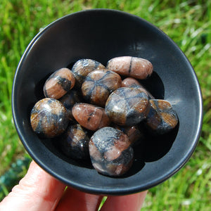 Chiastolite Tumbled Stones, Andalusite tumbled stones