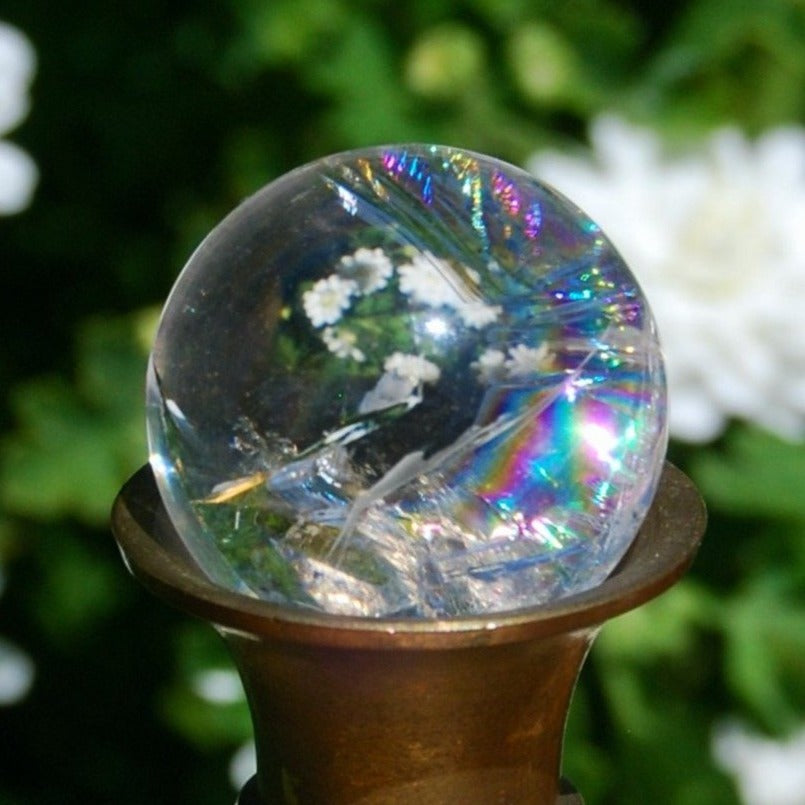 ONE Rainbow Clear Quartz Crystal Sphere 22mm to 24mm