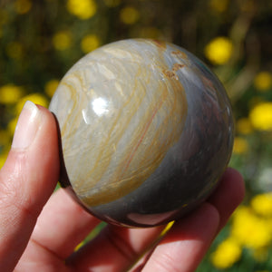 Polychrome Jasper Carved Crystal Sphere