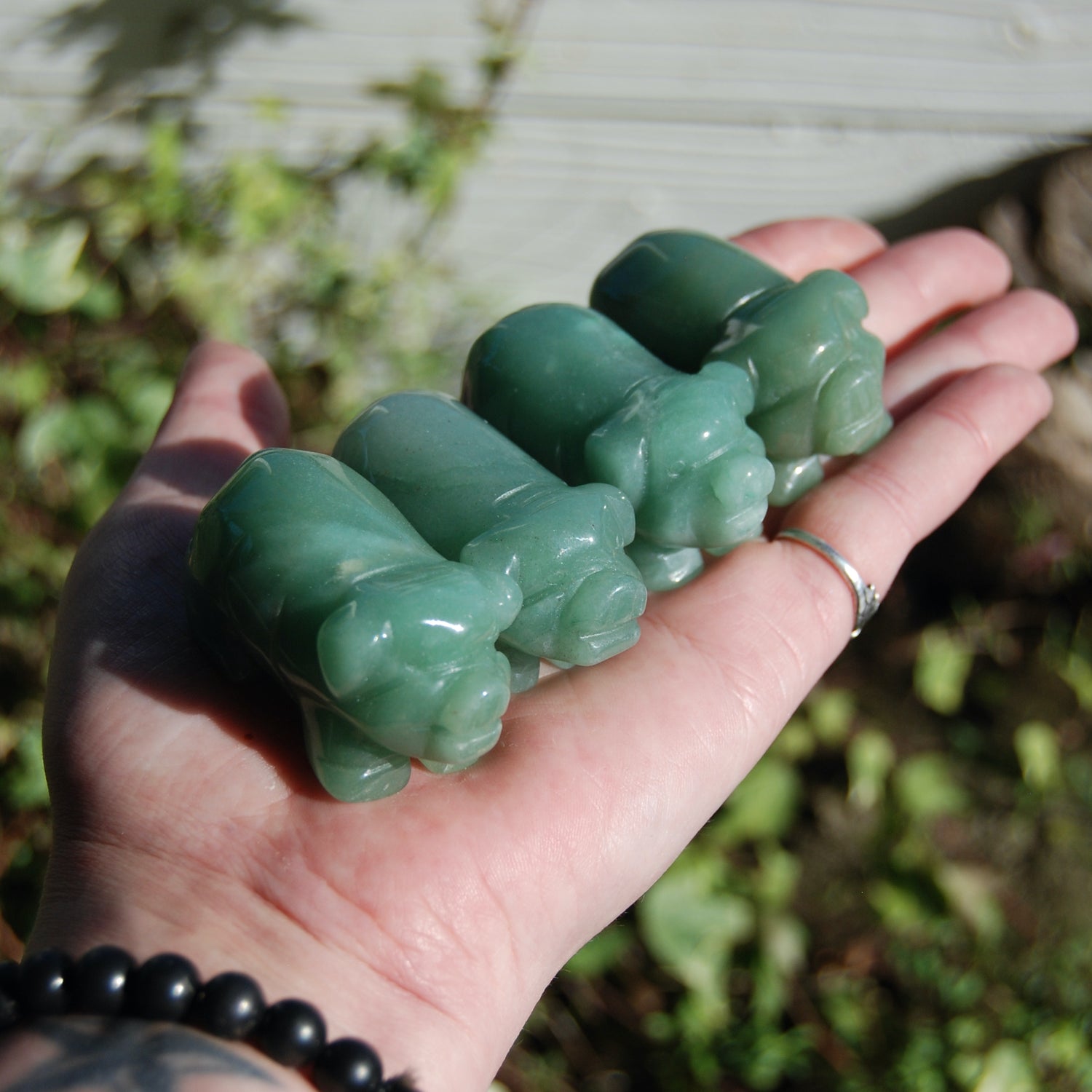 Green Aventurine Carved Crystal Pig Totems