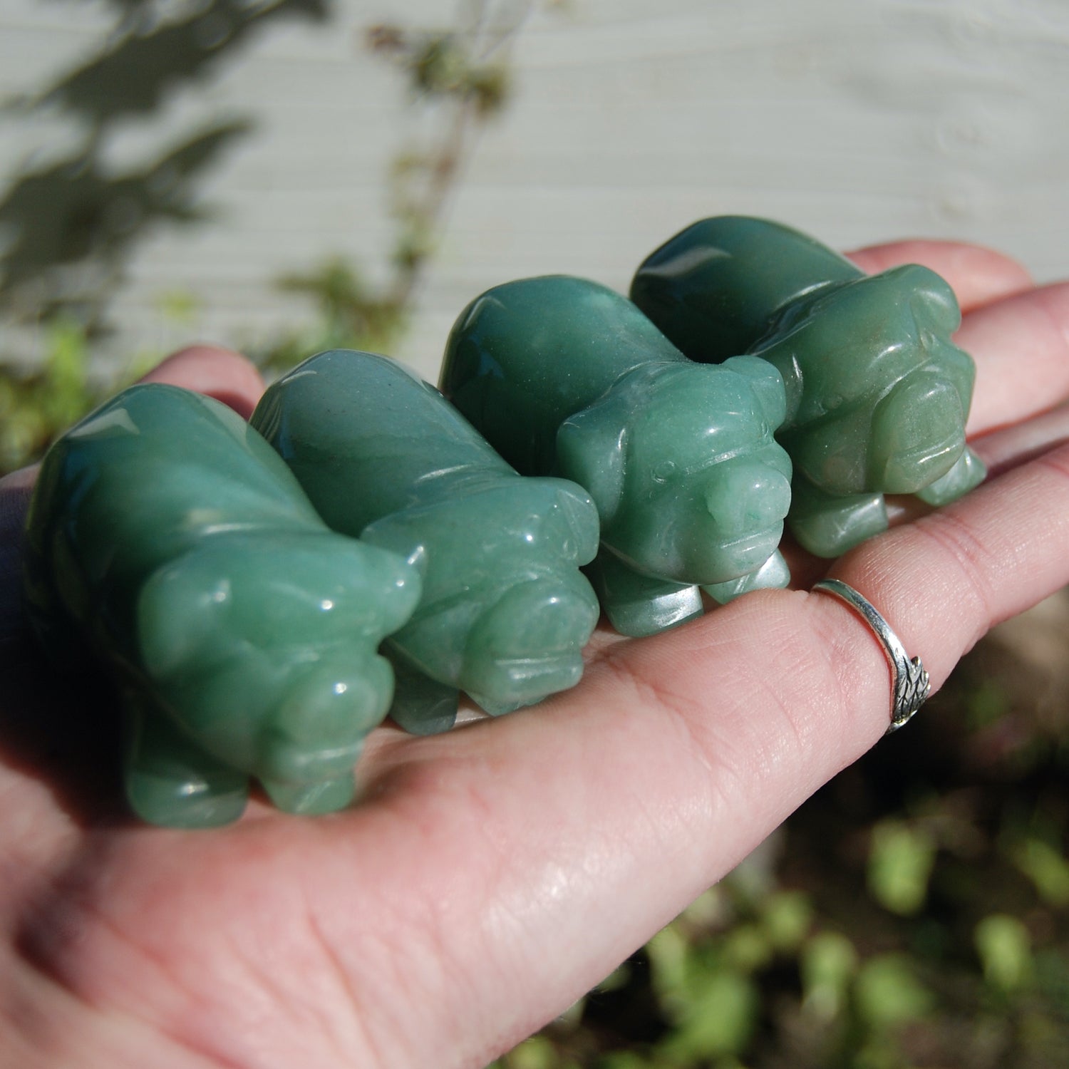 Green Aventurine Carved Crystal Pig Totems