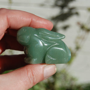 Green Aventurine Carved Crystal Rabbit