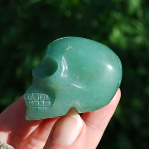 Aventurine Crystal Skull, Green Aventurine Carved Crystal Skull