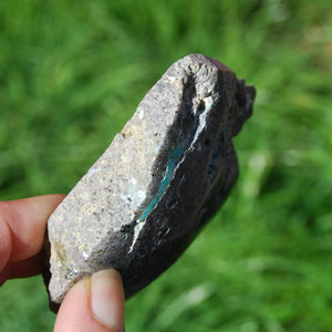 Native Copper in Chrysocolla Crystal Slab, Indonesia