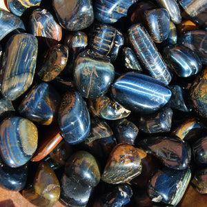 Blue Tiger's Eye Crystal Tumbled Stones, Small