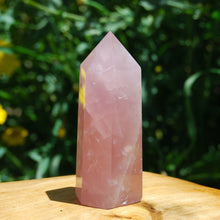 Load image into Gallery viewer, 3.6in 163g AAA Girasol Rose Quartz Crystal Tower Madagascar
