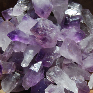 Amethyst Quartz Crystal Points, Raw Amethyst 