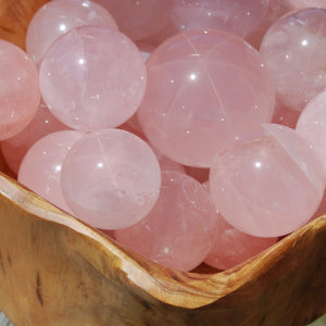 AAA STAR Rose Quartz Crystal Spheres, Many Sizes 25mm to 65mm, Mozambique
