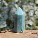 Green Sakura Agate Crystal Tower, Green Flower Agate