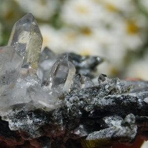 Chlorite Silver Quartz Crystal Cluster, Self Healed Twin Flame, Corinto, Brazil