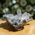 Chlorite Silver Quartz Crystal Cluster, Self Healed Twin Flame, Corinto, Brazil