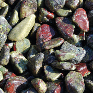 Dragon's Bloodstone Tumbled Stones, Small Crystal Set
