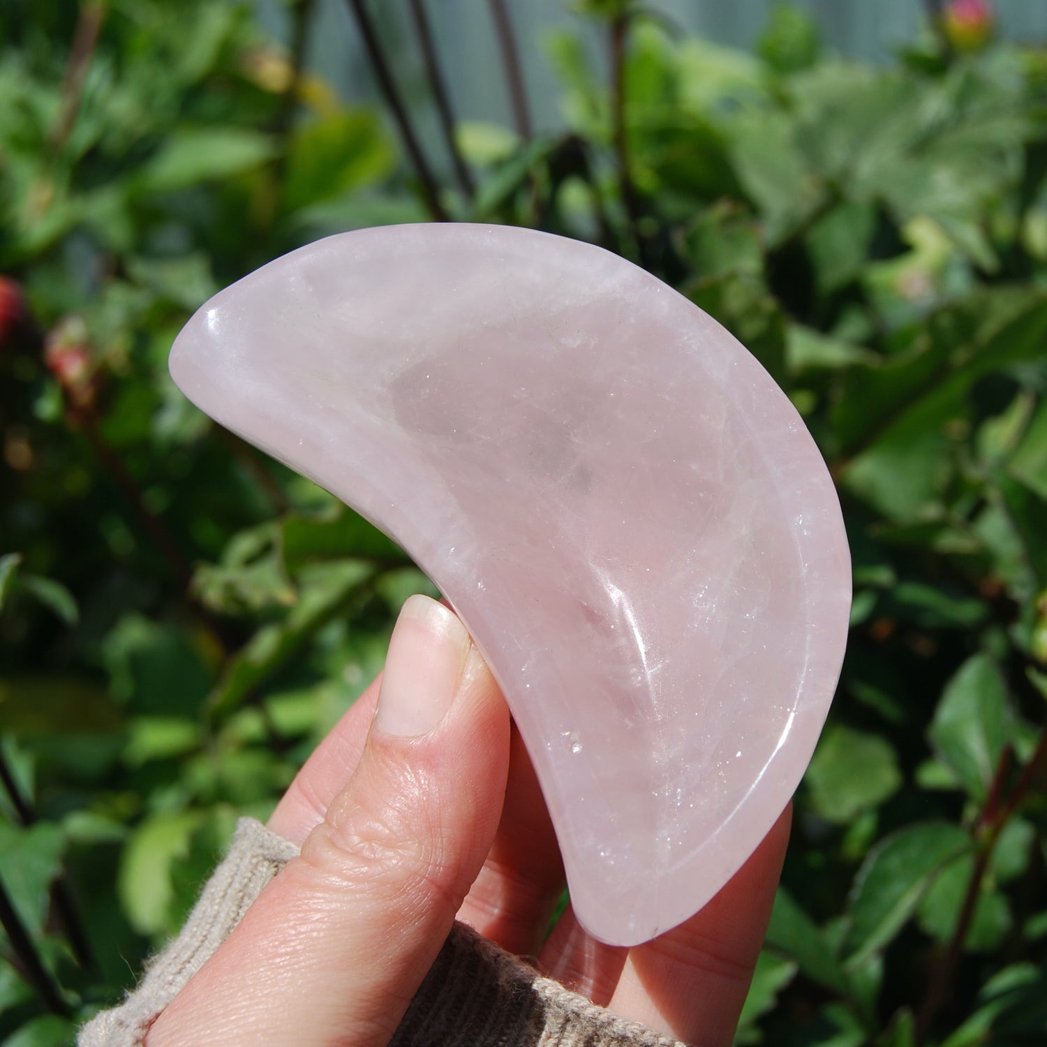 3.5in Rose Quartz Crystal Moon Bowl