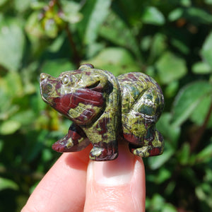Dragons's Bloodstone Carved Crystal Bear