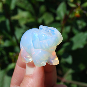 Opalite Carved Crystal Elephant