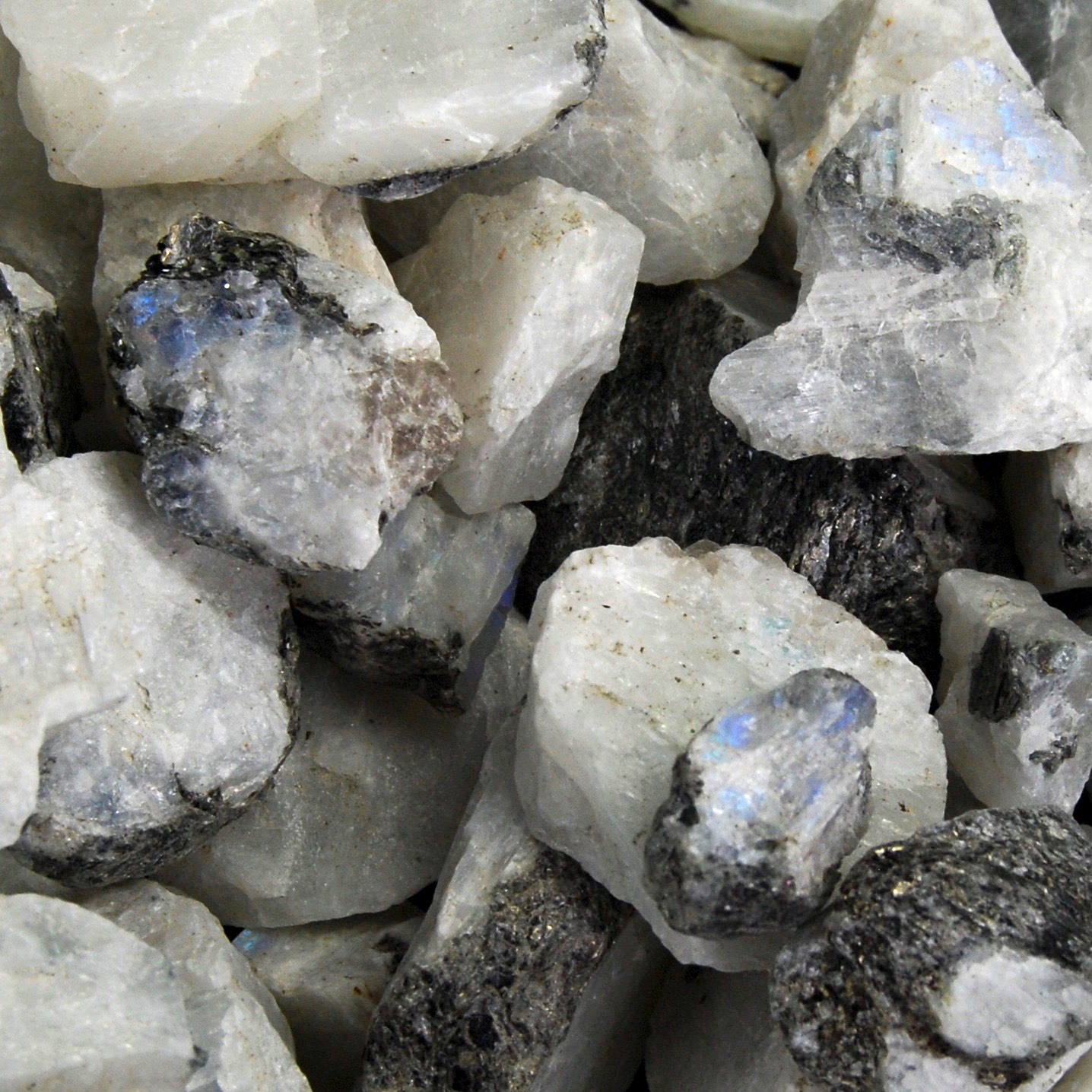 Rainbow Moonstone Rough Crystal Pieces 1/4lb Bulk Lot of Raw Stones