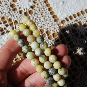 Serpentine Beaded Power Bracelet 8mm Natural Gemstone Beads 