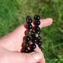 Load image into Gallery viewer, Gold Sheen Obsidian Crystal Bracelet
