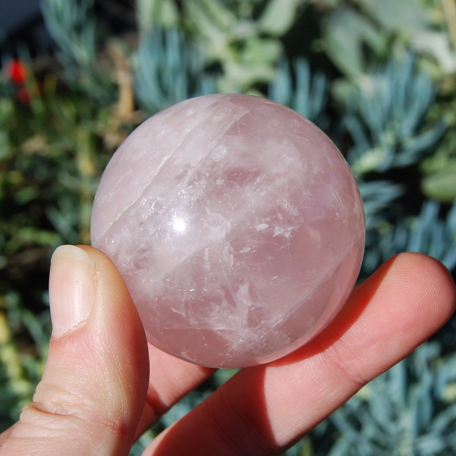 Rose Quartz Sphere Ball Polished Healing Crystals Universal Love Pink Crystal 180-220g 50mm to 57mm