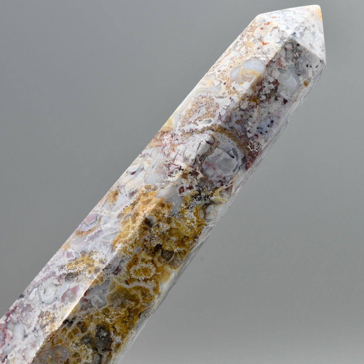 Pink Crazy Lace Agate Crystal Tower