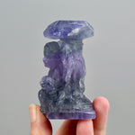 Purple Fluorite Carved Crystal Angel Sphere Stand
