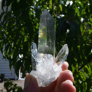 Cosmic Isis Face Lemurian Silver Quartz Crystal Starbrary Cluster Record Keepers