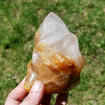 Golden Healer Quartz Carved Crystal Flame, Madagascar