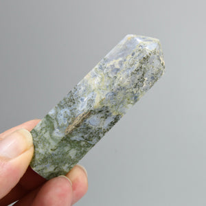 Garden Agate Crystal Tower, Intricate Moss Agate