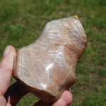 Peach Moonstone Crystal Freeform Flame Tower, India