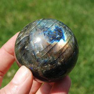 Flashy Rainbow Labradorite Crystal Sphere