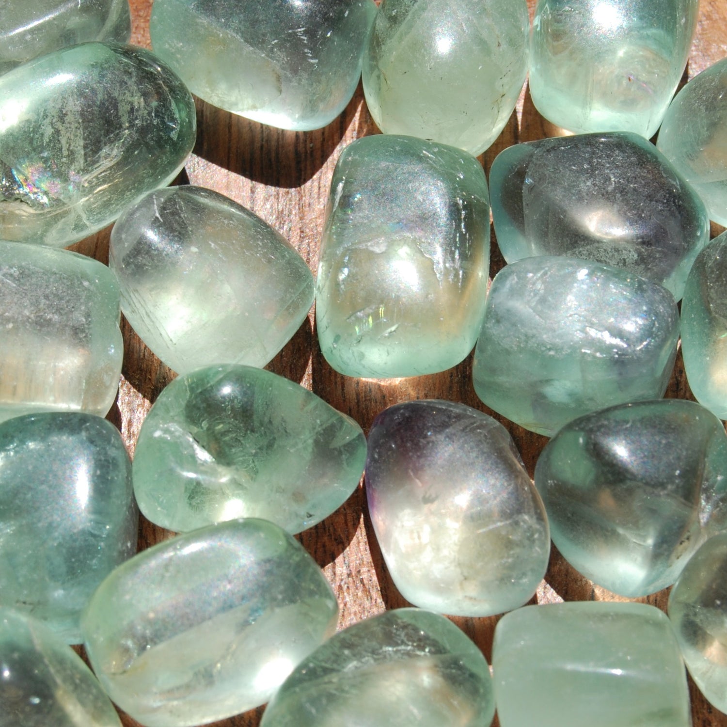 Green Fluorite Crystal Tumbled Stones