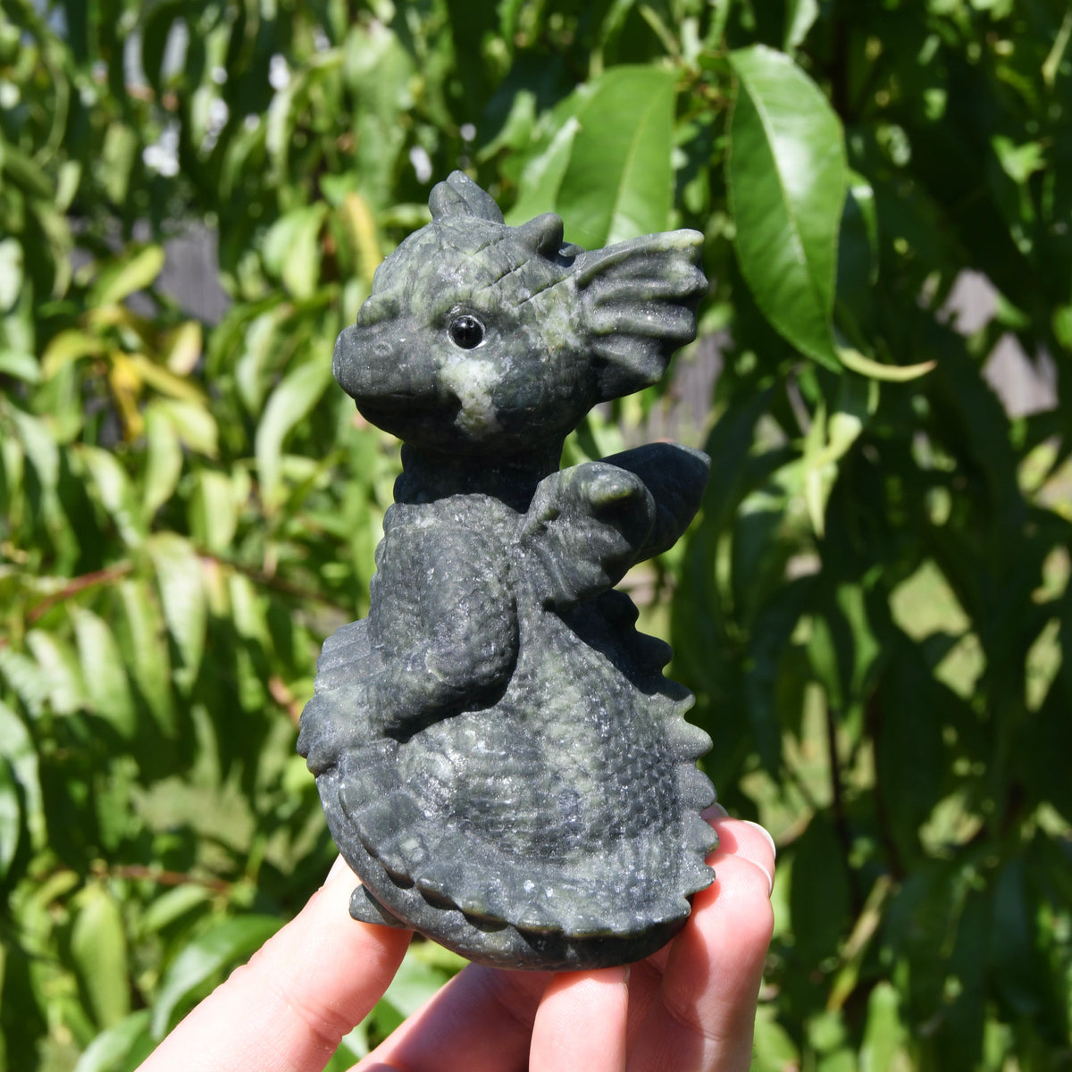 Serpentine Carved Crystal Dragon