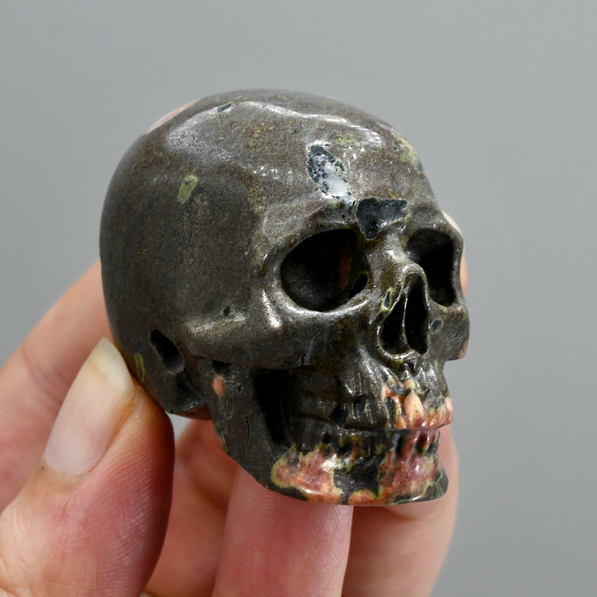Plumite Jasper Carved Crystal Skull
