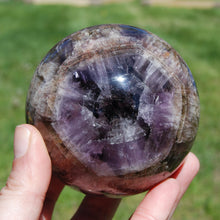 Load image into Gallery viewer, Super Seven Cacoxenite Crystal Sphere, Super 7 Amethyst Cacoxenite Trapiche Eye, Brazil
