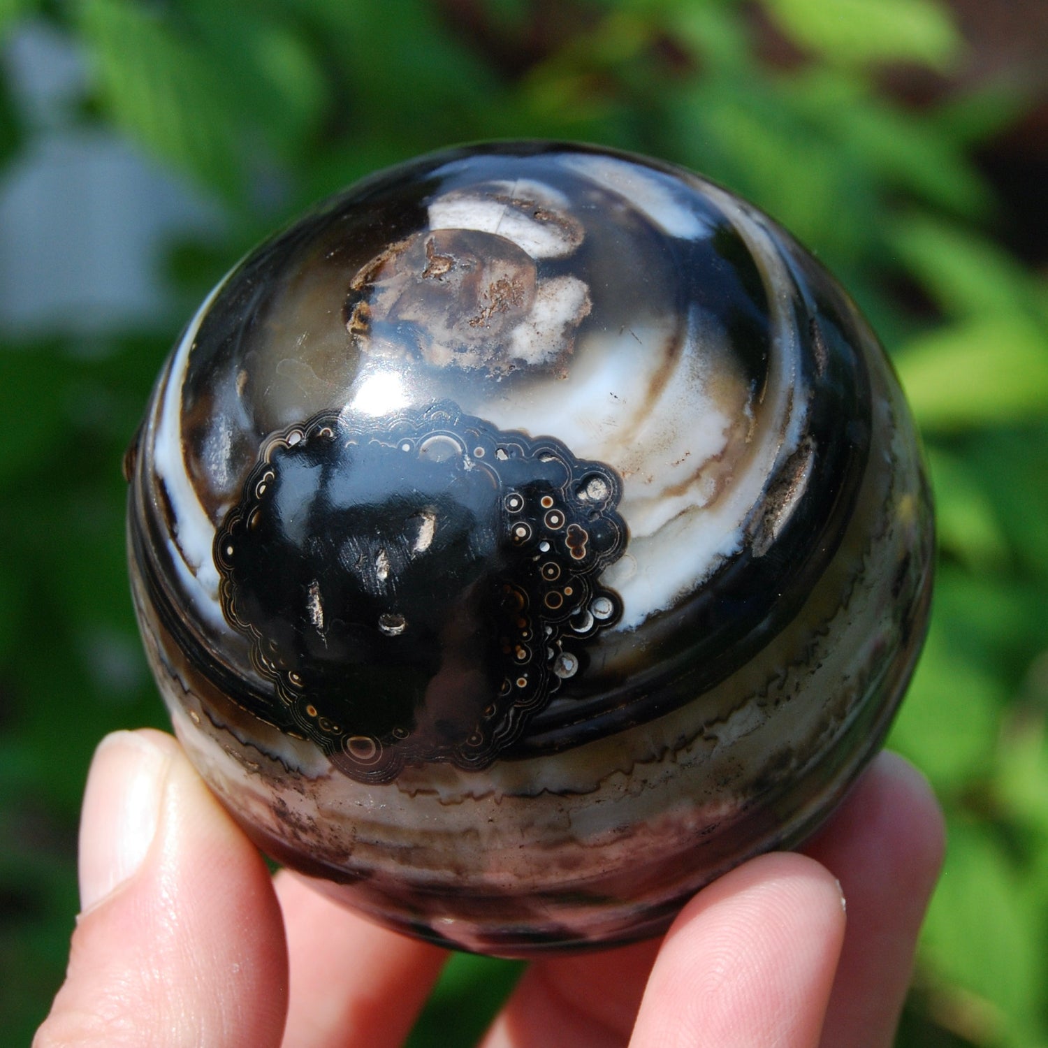 Sulemani 'Eye of Shiva' Banded Sardonyx Crystal Sphere