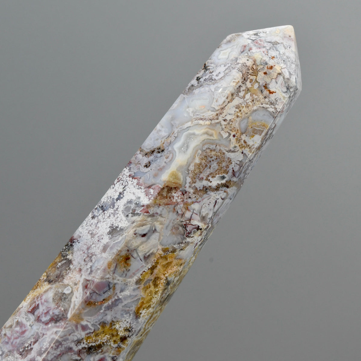 Pink Crazy Lace Agate Crystal Tower