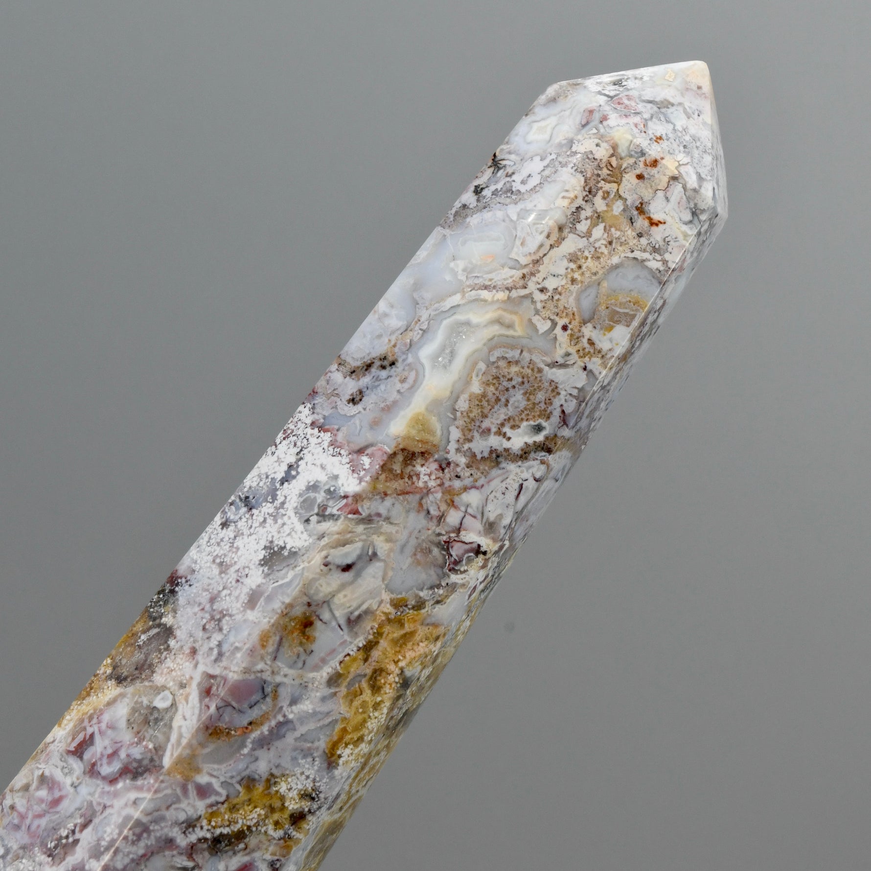 Pink Crazy Lace Agate Crystal Tower